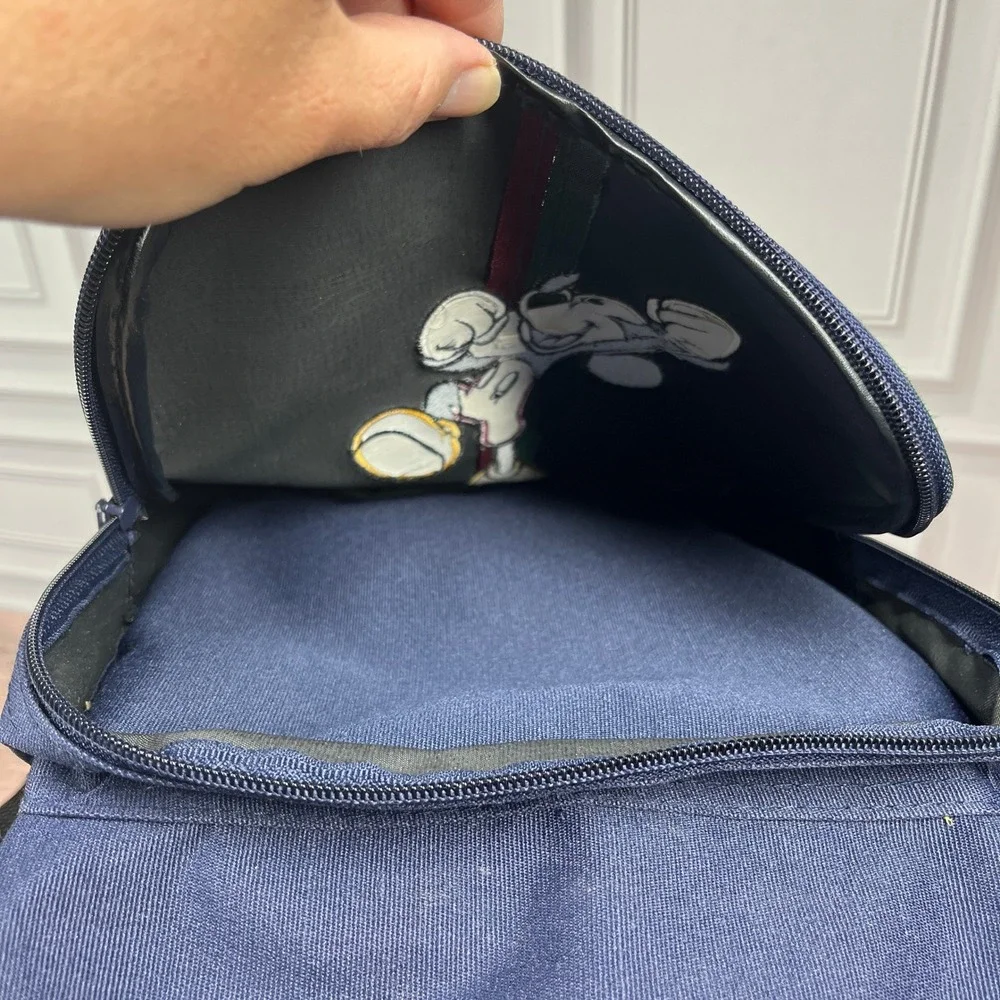 Mickey Unlimited Backpack Navy Blue Vintage Disney Colorblock 90s